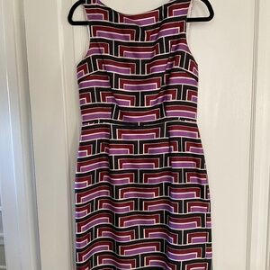 Kate Spade purple/navy Florence Broadhurst, Carolyn cocktail dress size 8